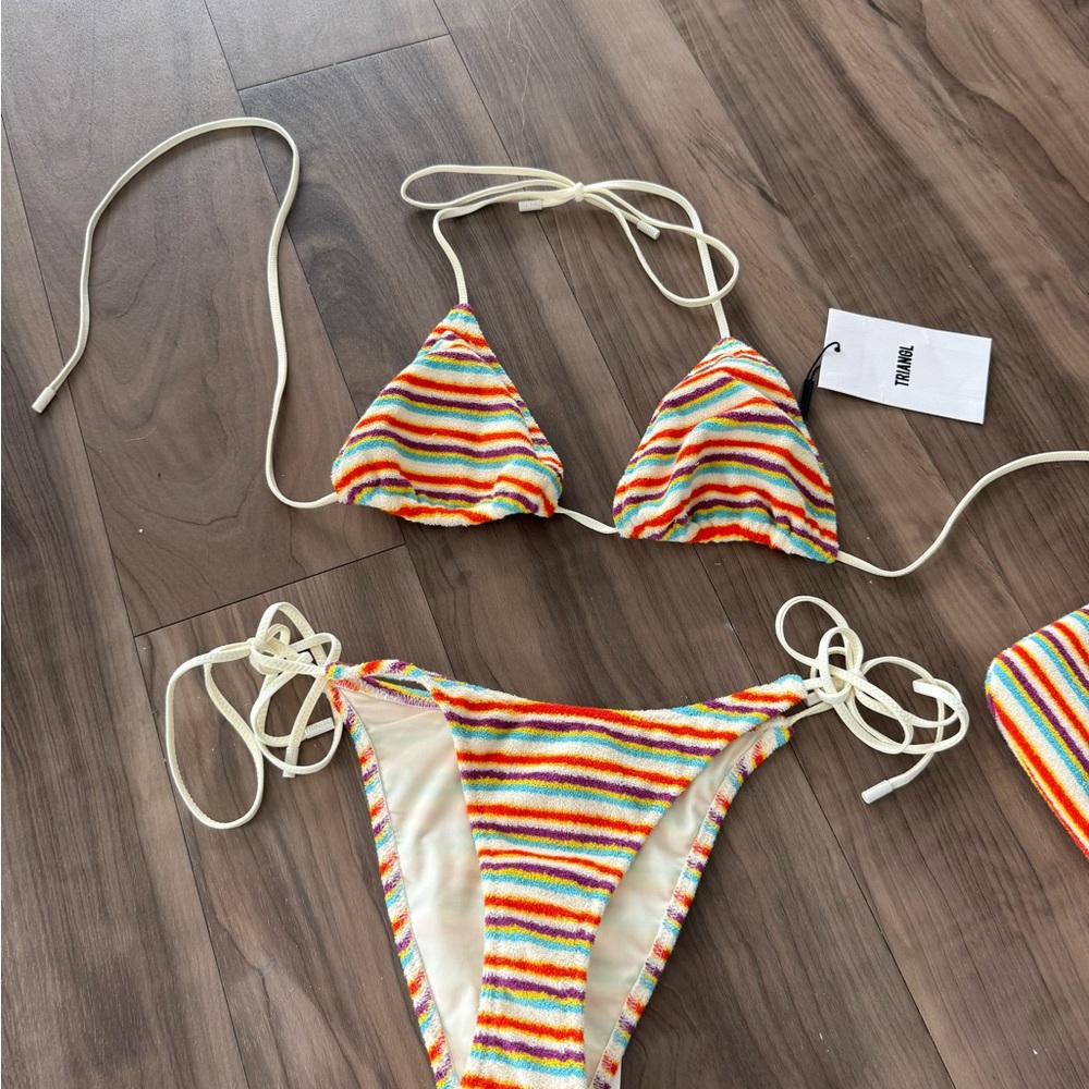 Triangl Colorful Striped Bikini Set